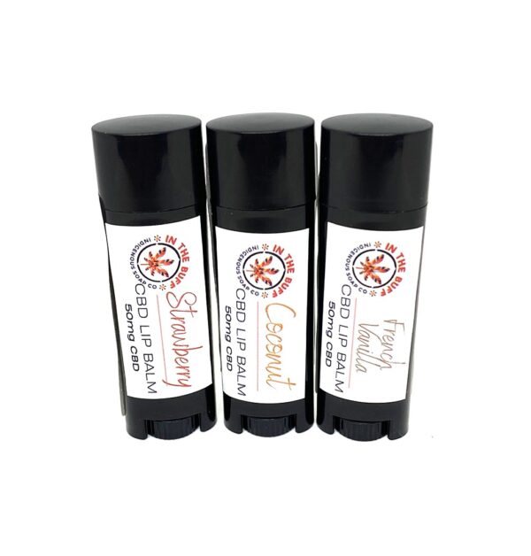 CBD lip balm tube with therapeutic hemp formula for soothing and moisturizing lips