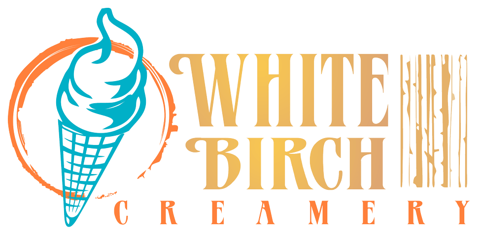 White birch tree logo mark featuring elegant minimalist design in natural tones