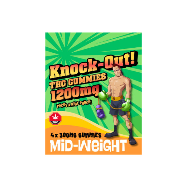 Knockout THC gummies midweight 1200mg edible cannabis gummies in resealable packaging