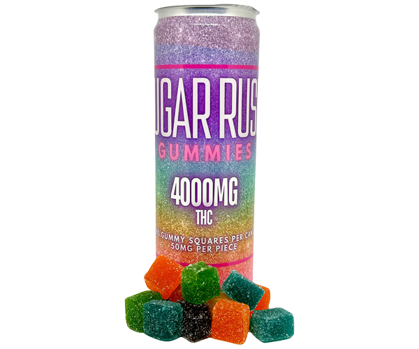 Sugar Rush 4000mg energy supplement product packaging with bold vibrant design